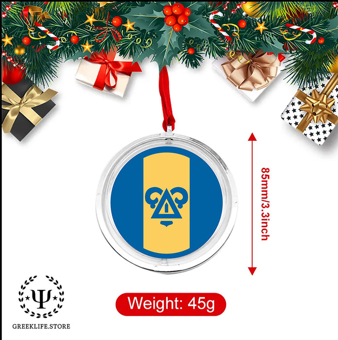 Delta Upsilon Christmas Reversible Flat Round Ornament