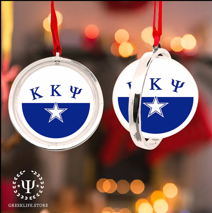 Kappa Kappa Psi Christmas Reversible Flat Round Ornament