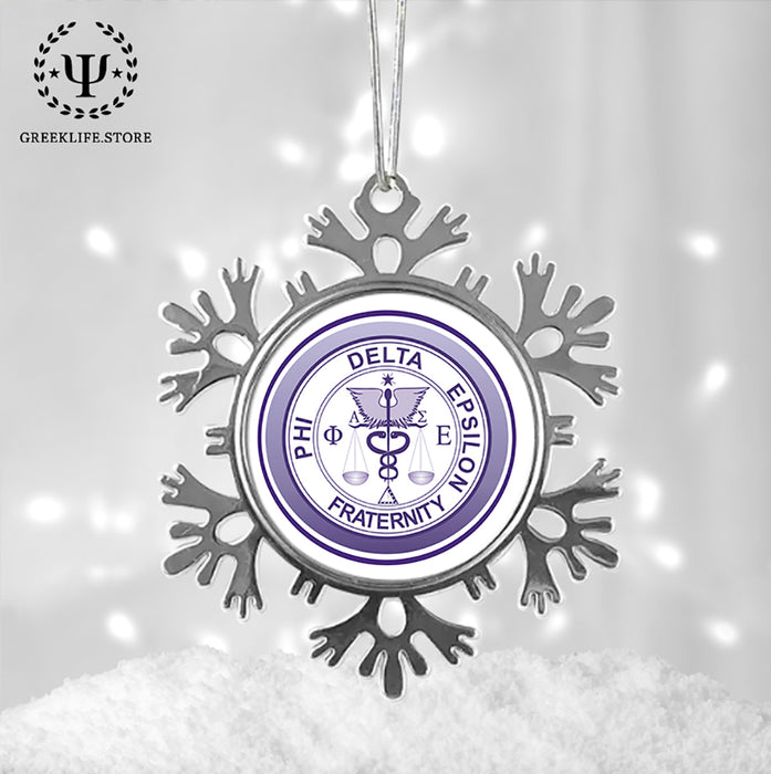 Phi Delta Epsilon Christmas Ornament - Snowflake Metal
