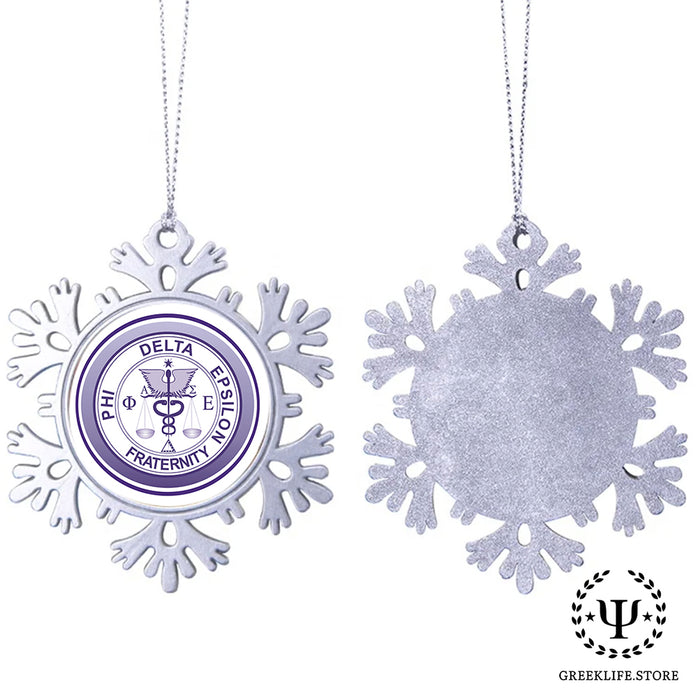 Phi Delta Epsilon Christmas Ornament - Snowflake Metal