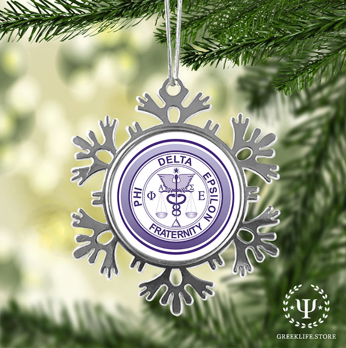 Phi Delta Epsilon Christmas Ornament - Snowflake Metal