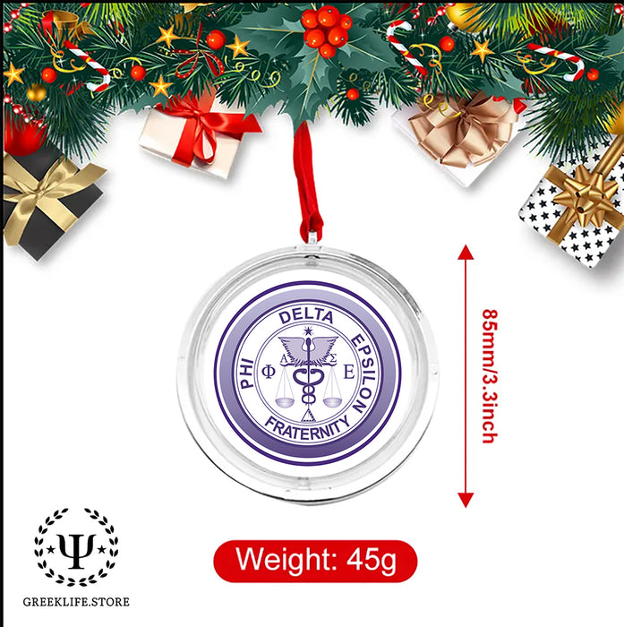 Phi Delta Epsilon Christmas Reversible Flat Round Ornament