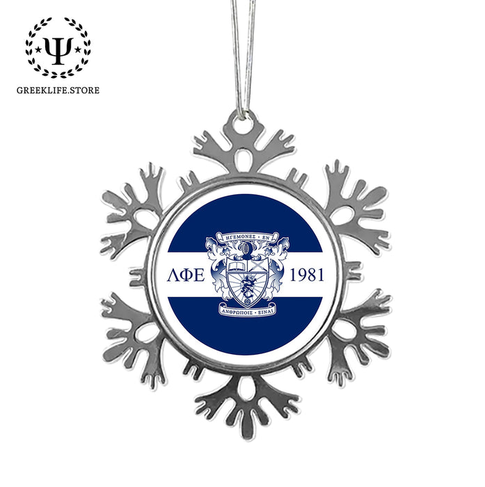 Lambda Phi Epsilon Christmas Ornament - Snowflake Metal