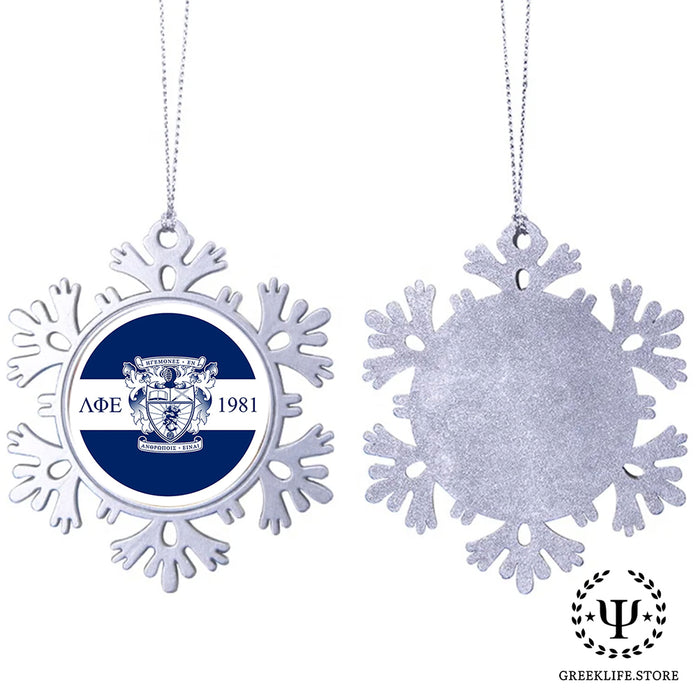 Lambda Phi Epsilon Christmas Ornament - Snowflake Metal