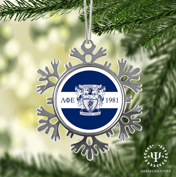 Lambda Phi Epsilon Christmas Ornament - Snowflake Metal
