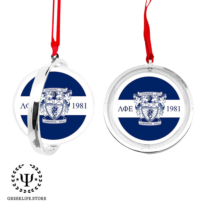 Lambda Phi Epsilon Christmas Reversible Flat Round Ornament