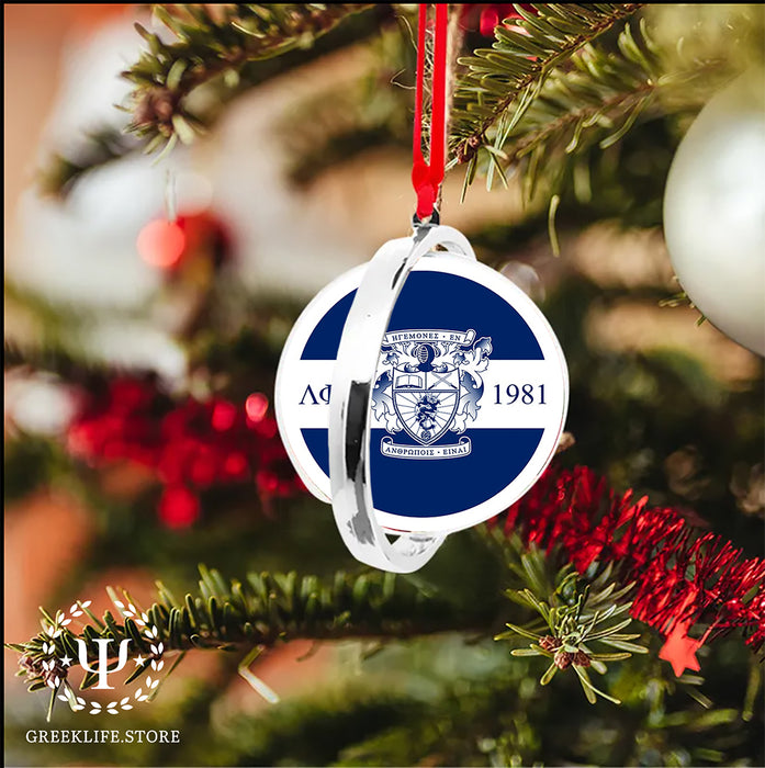 Lambda Phi Epsilon Christmas Reversible Flat Round Ornament