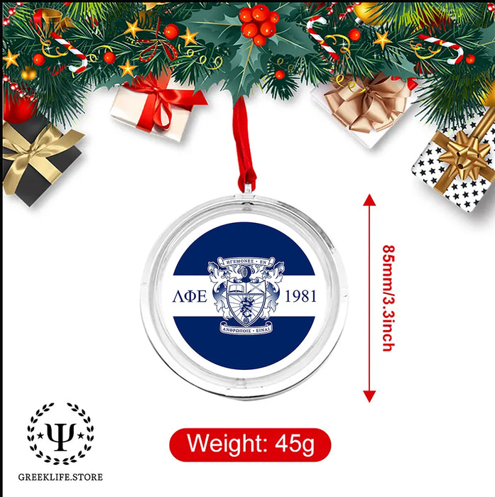 Lambda Phi Epsilon Christmas Reversible Flat Round Ornament
