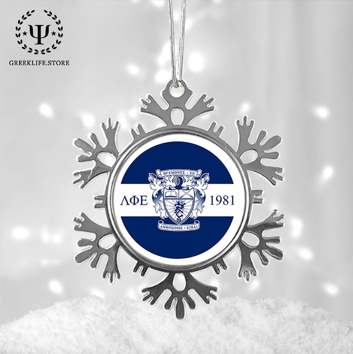 Lambda Phi Epsilon Christmas Ornament - Snowflake Metal
