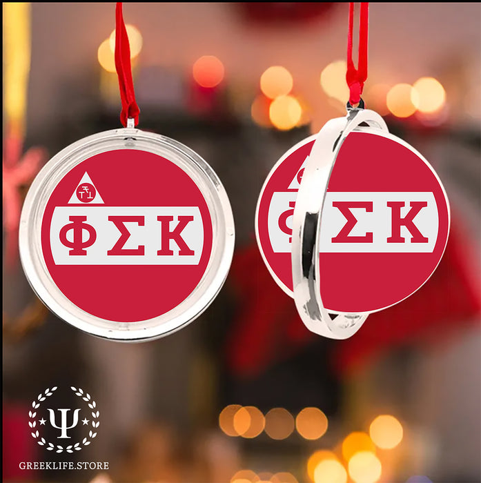 Phi Sigma Kappa Christmas Reversible Flat Round Ornament