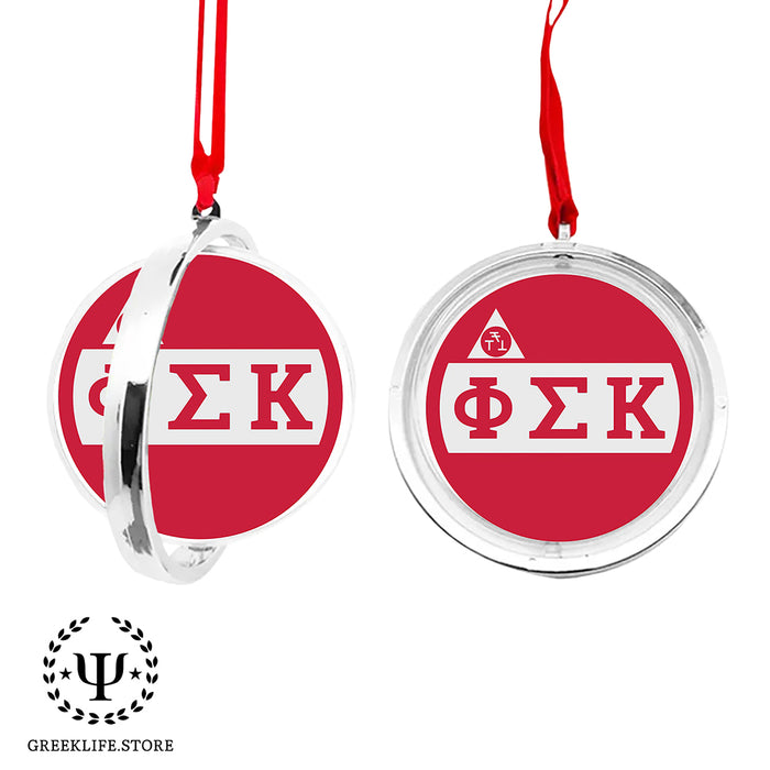 Phi Sigma Kappa Christmas Reversible Flat Round Ornament