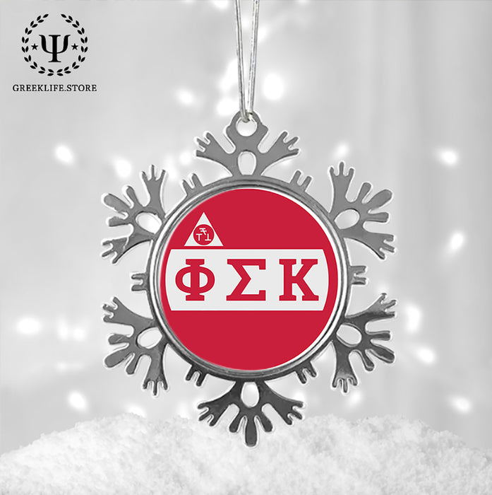 Phi Sigma Kappa Christmas Ornament - Snowflake Metal