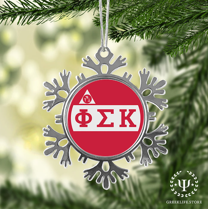 Phi Sigma Kappa Christmas Ornament - Snowflake Metal