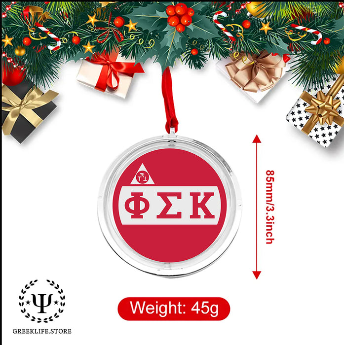 Phi Sigma Kappa Christmas Reversible Flat Round Ornament