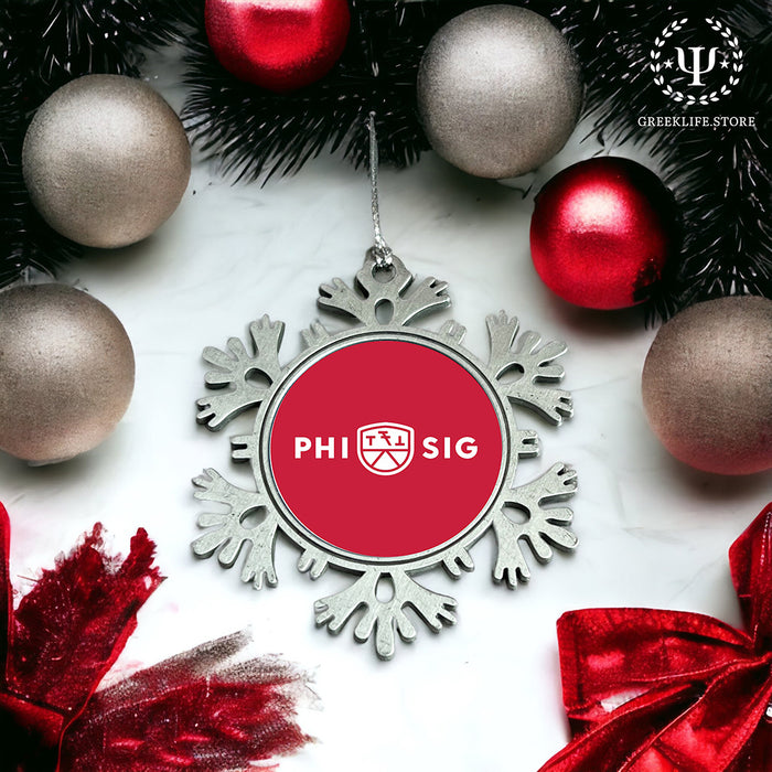 Phi Sigma Kappa Christmas Ornament - Snowflake Metal