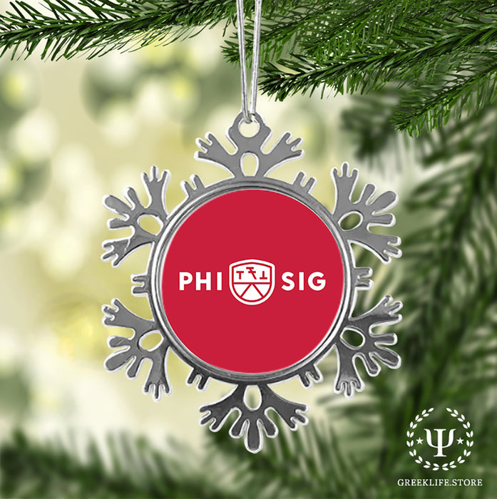 Phi Sigma Kappa Christmas Ornament - Snowflake Metal
