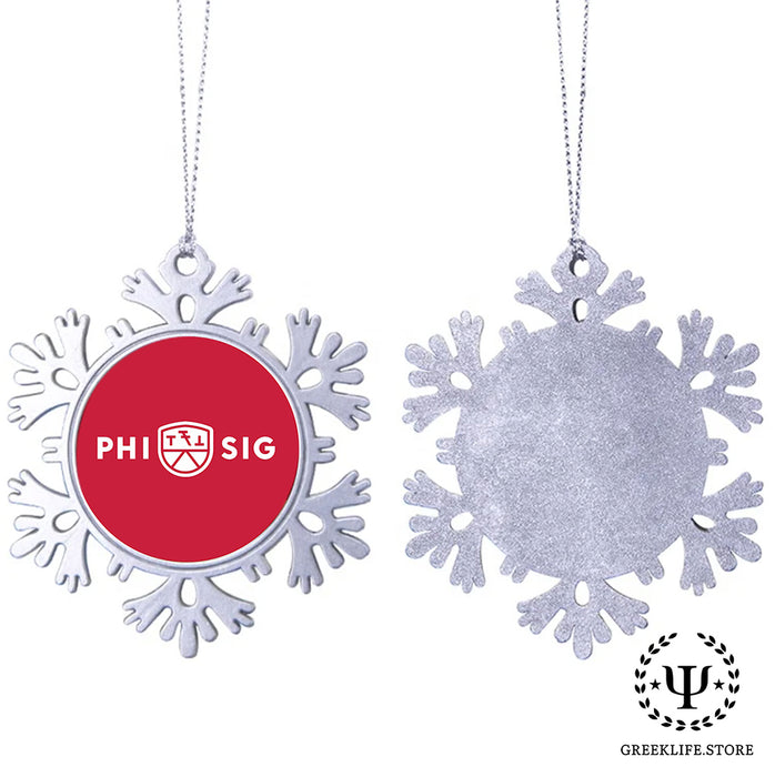 Phi Sigma Kappa Christmas Ornament - Snowflake Metal