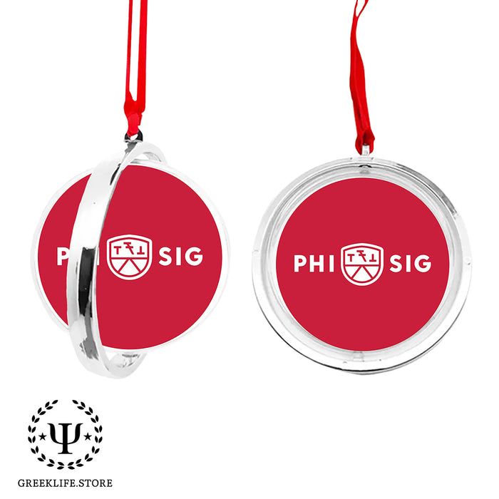 Phi Sigma Kappa Christmas Reversible Flat Round Ornament