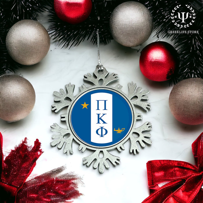 Pi Kappa Phi Christmas Ornament - Snowflake Metal