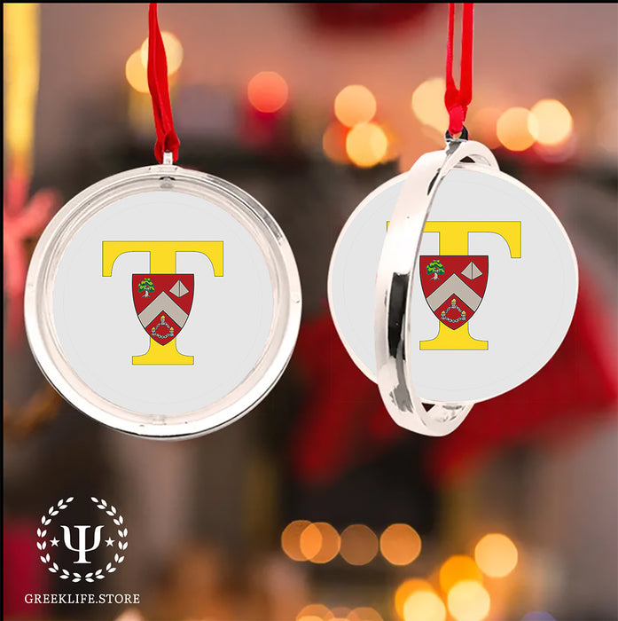 Triangle Christmas Reversible Flat Round Ornament