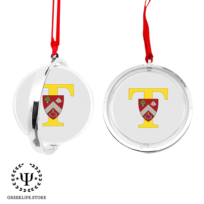 Triangle Christmas Reversible Flat Round Ornament