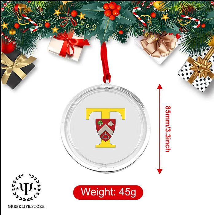 Triangle Christmas Reversible Flat Round Ornament