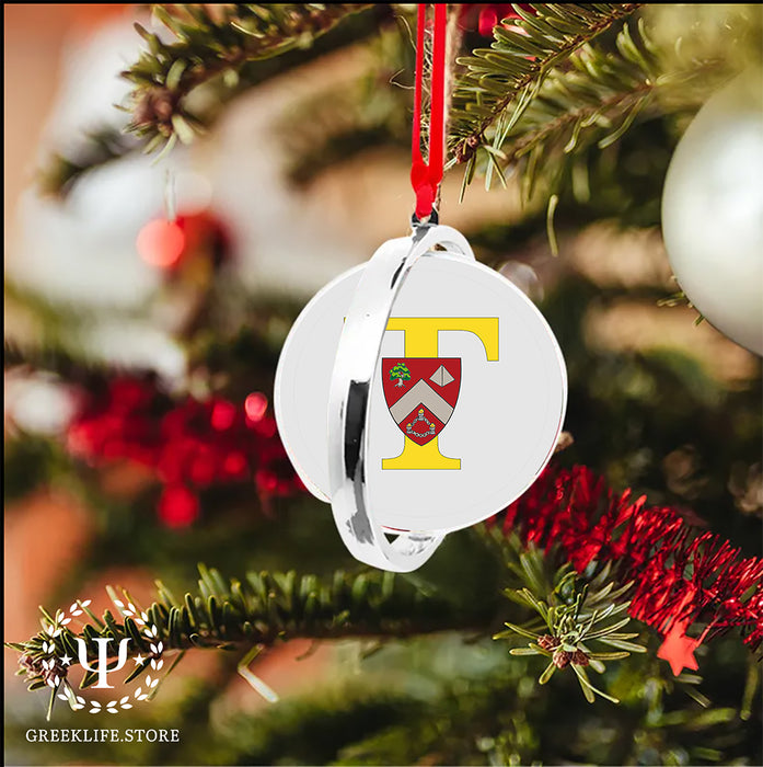 Triangle Christmas Reversible Flat Round Ornament