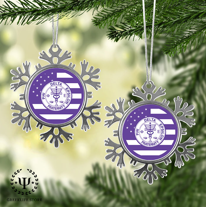 Phi Delta Epsilon Christmas Ornament - Snowflake Metal