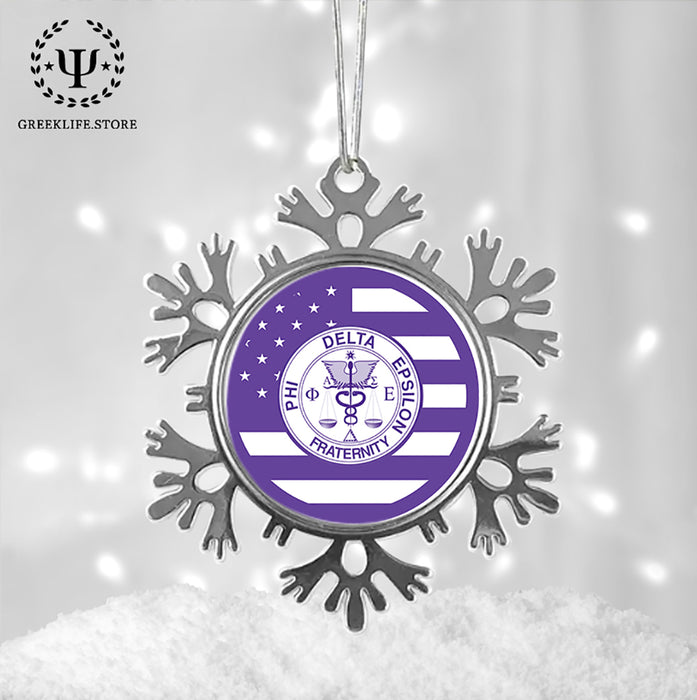 Phi Delta Epsilon Christmas Ornament - Snowflake Metal
