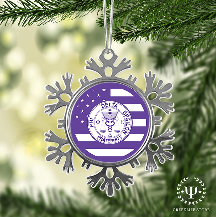 Phi Delta Epsilon Christmas Ornament - Snowflake Metal