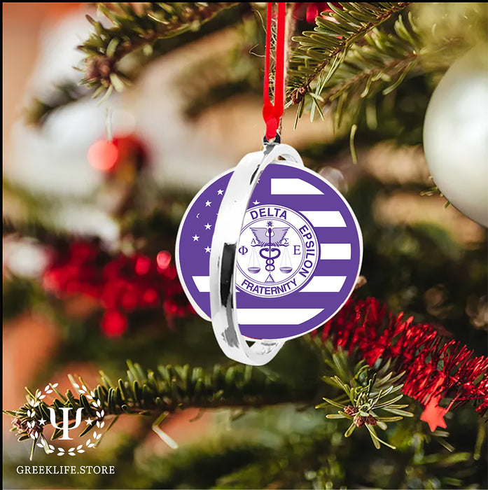 Phi Delta Epsilon Christmas Reversible Flat Round Ornament