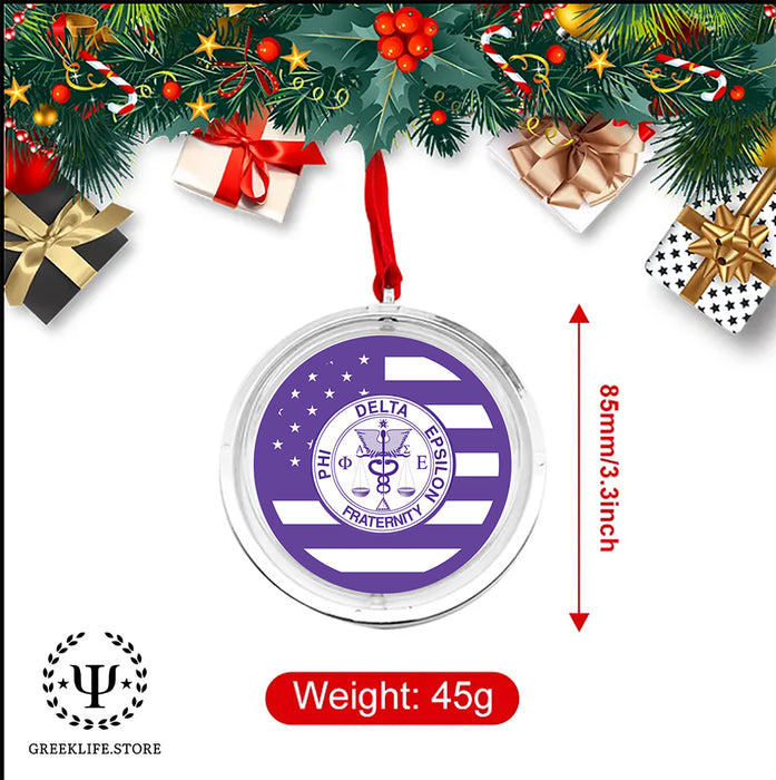 Phi Delta Epsilon Christmas Reversible Flat Round Ornament