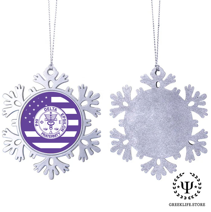 Phi Delta Epsilon Christmas Ornament - Snowflake Metal