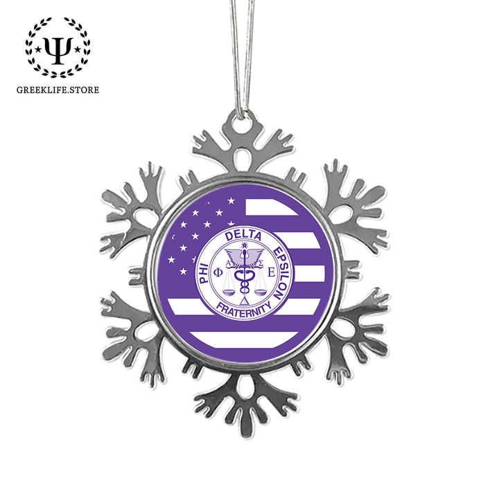 Phi Delta Epsilon Christmas Ornament - Snowflake Metal