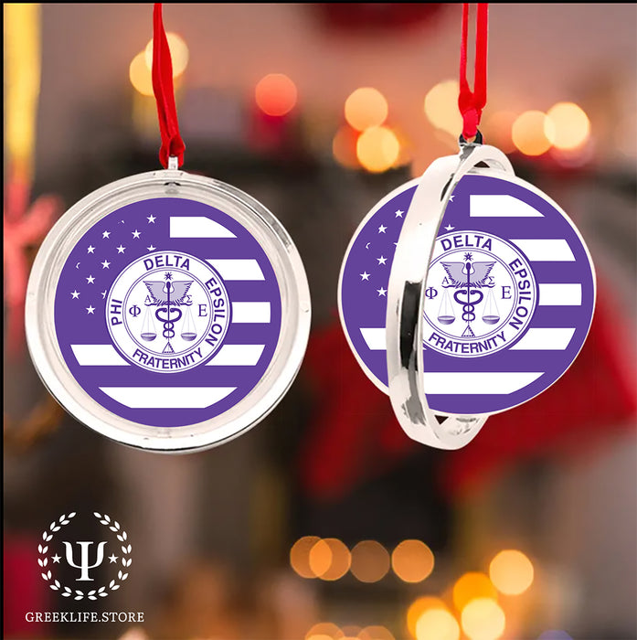 Phi Delta Epsilon Christmas Reversible Flat Round Ornament