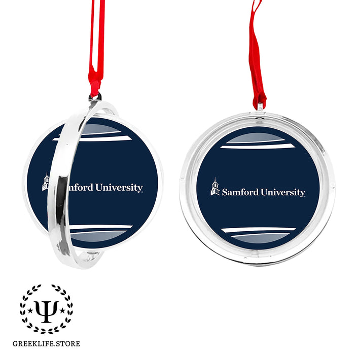 Samford University Christmas Reversible Flat Round Ornament