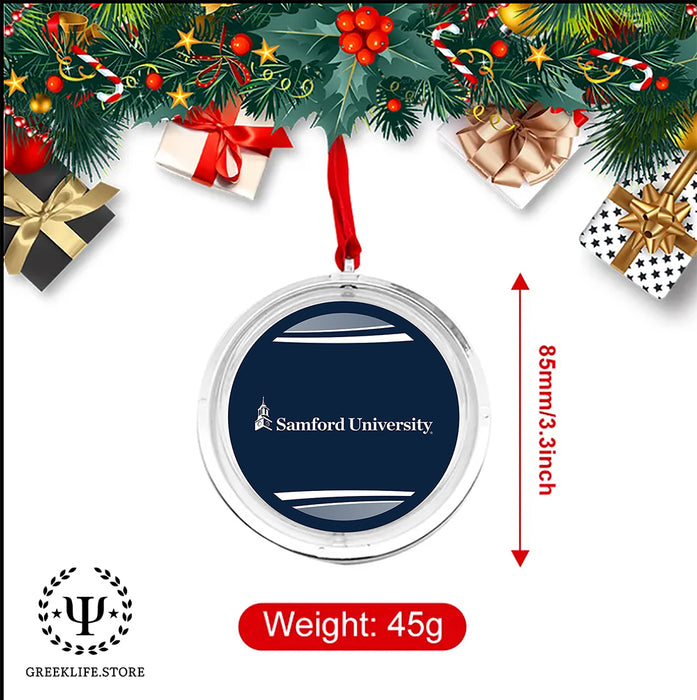 Samford University Christmas Reversible Flat Round Ornament