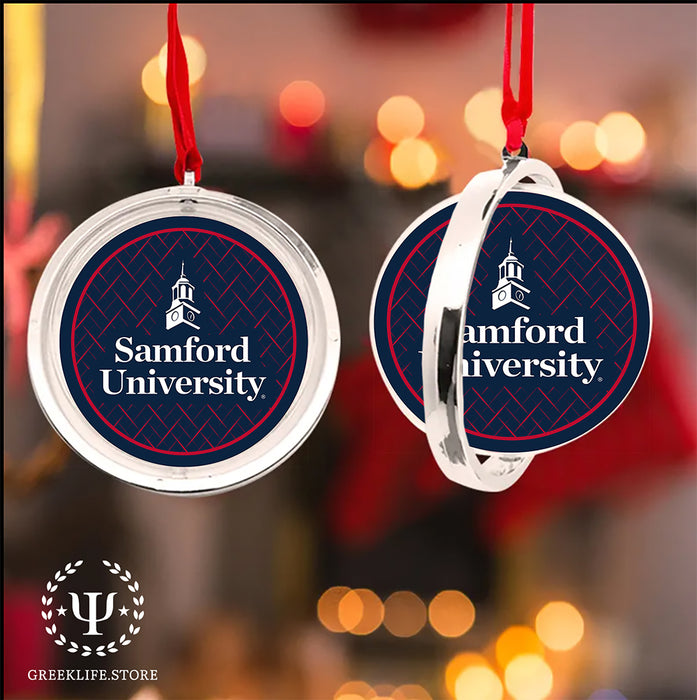 Samford University Christmas Reversible Flat Round Ornament