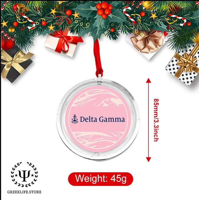 Delta Gamma Christmas Reversible Flat Round Ornament