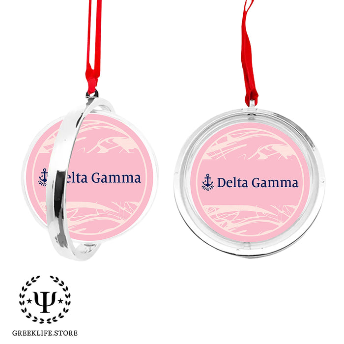 Delta Gamma Christmas Reversible Flat Round Ornament