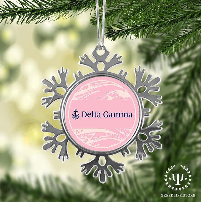 Delta Gamma Christmas Ornament - Snowflake Metal
