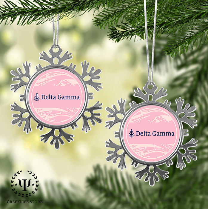 Delta Gamma Christmas Ornament - Snowflake Metal