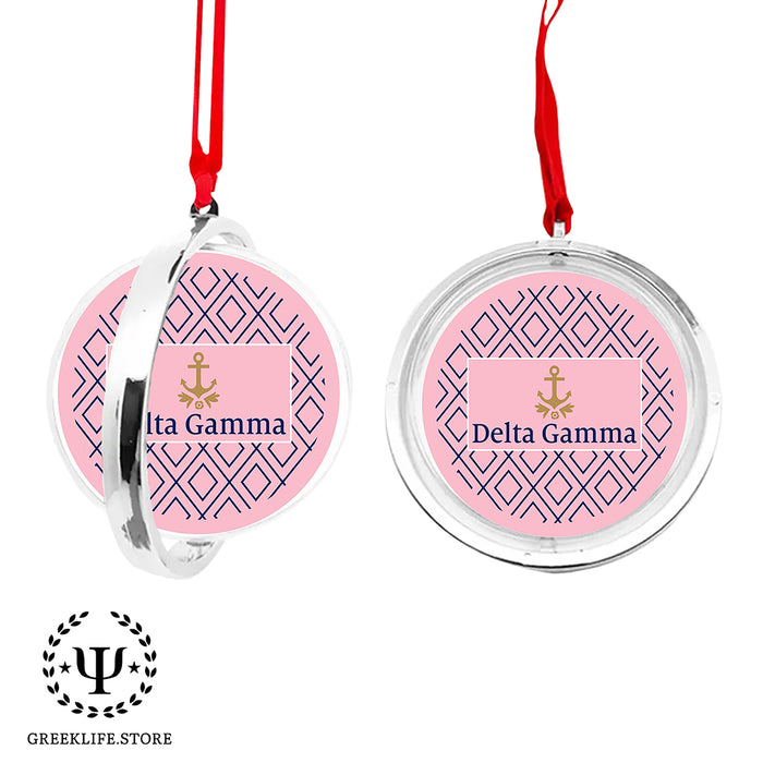 Delta Gamma Christmas Reversible Flat Round Ornament