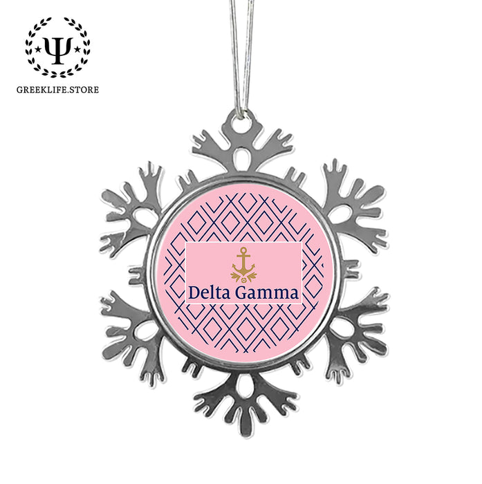 Delta Gamma Christmas Ornament - Snowflake Metal