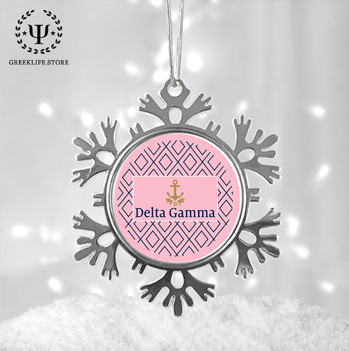Delta Gamma Christmas Ornament - Snowflake Metal