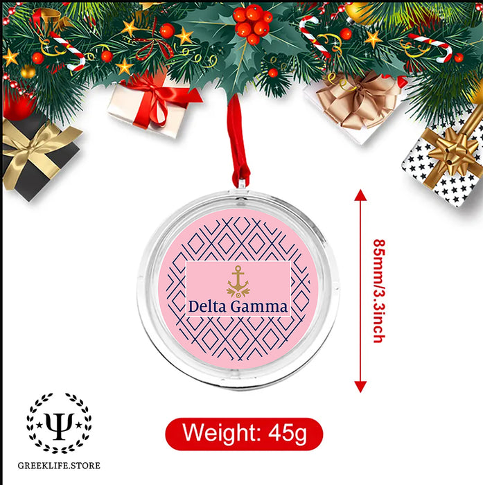Delta Gamma Christmas Reversible Flat Round Ornament