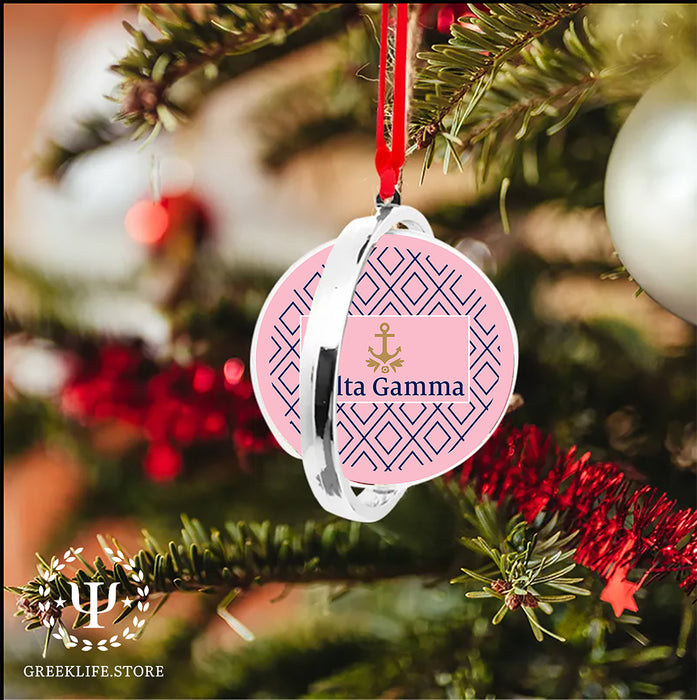 Delta Gamma Christmas Reversible Flat Round Ornament