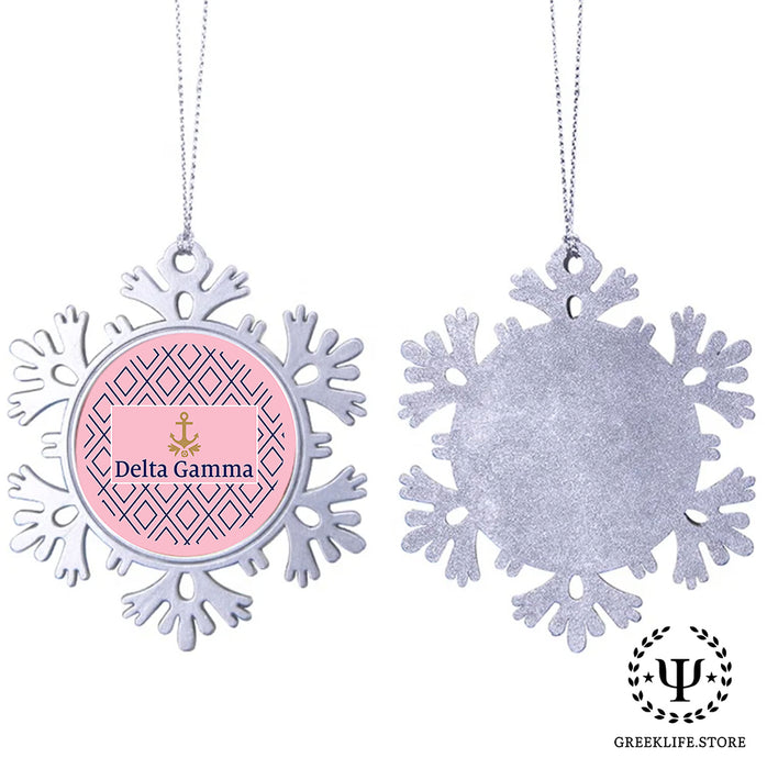 Delta Gamma Christmas Ornament - Snowflake Metal