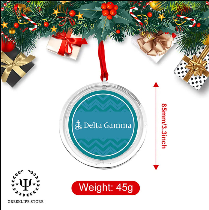 Delta Gamma Christmas Reversible Flat Round Ornament