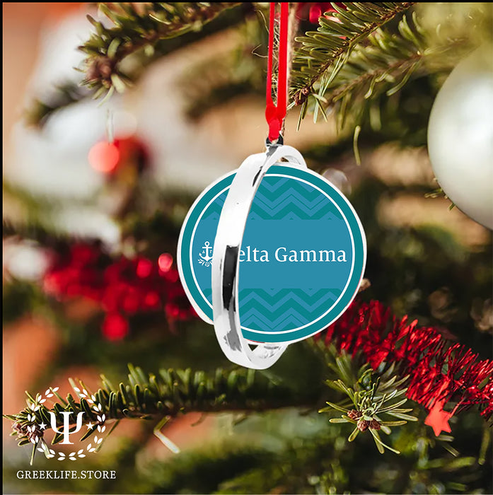 Delta Gamma Christmas Reversible Flat Round Ornament